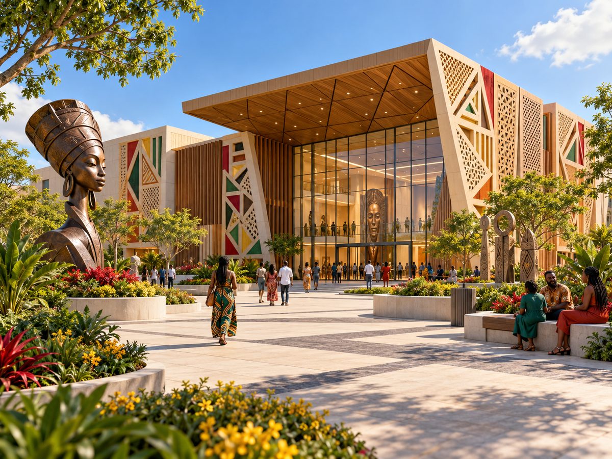 Conceptual illustration of African World Museum, not a built facility