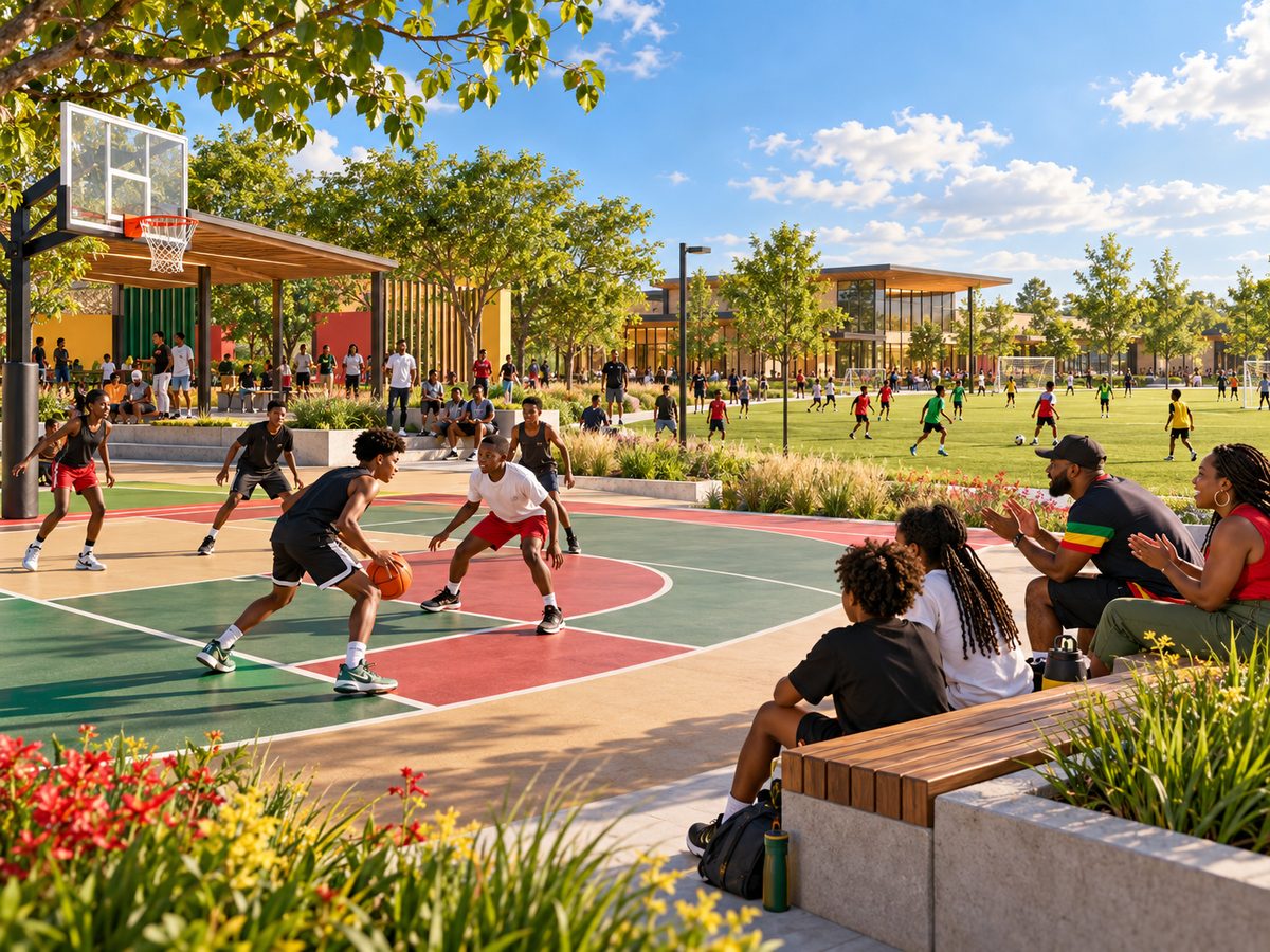 Illustrative concept for Sports & Recreation; not a completed facility